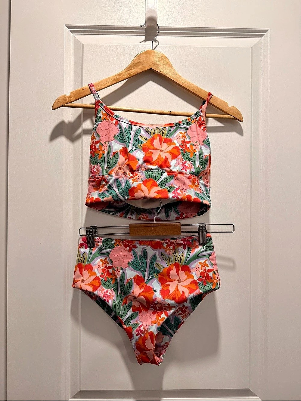 Imagine Perry Floral Bikini Set in Pink & Orange Like New